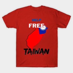 Help Free taiwan - Map of Taiwan in red, blue and white T-Shirt